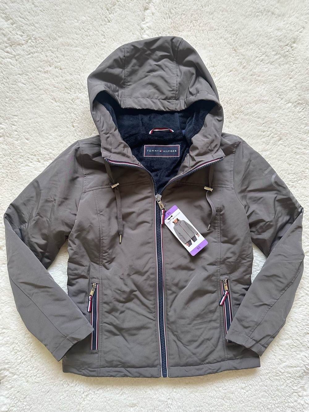 Tommy Hilfiger Women's Gray Hooded Cozy Jacket XS NWT